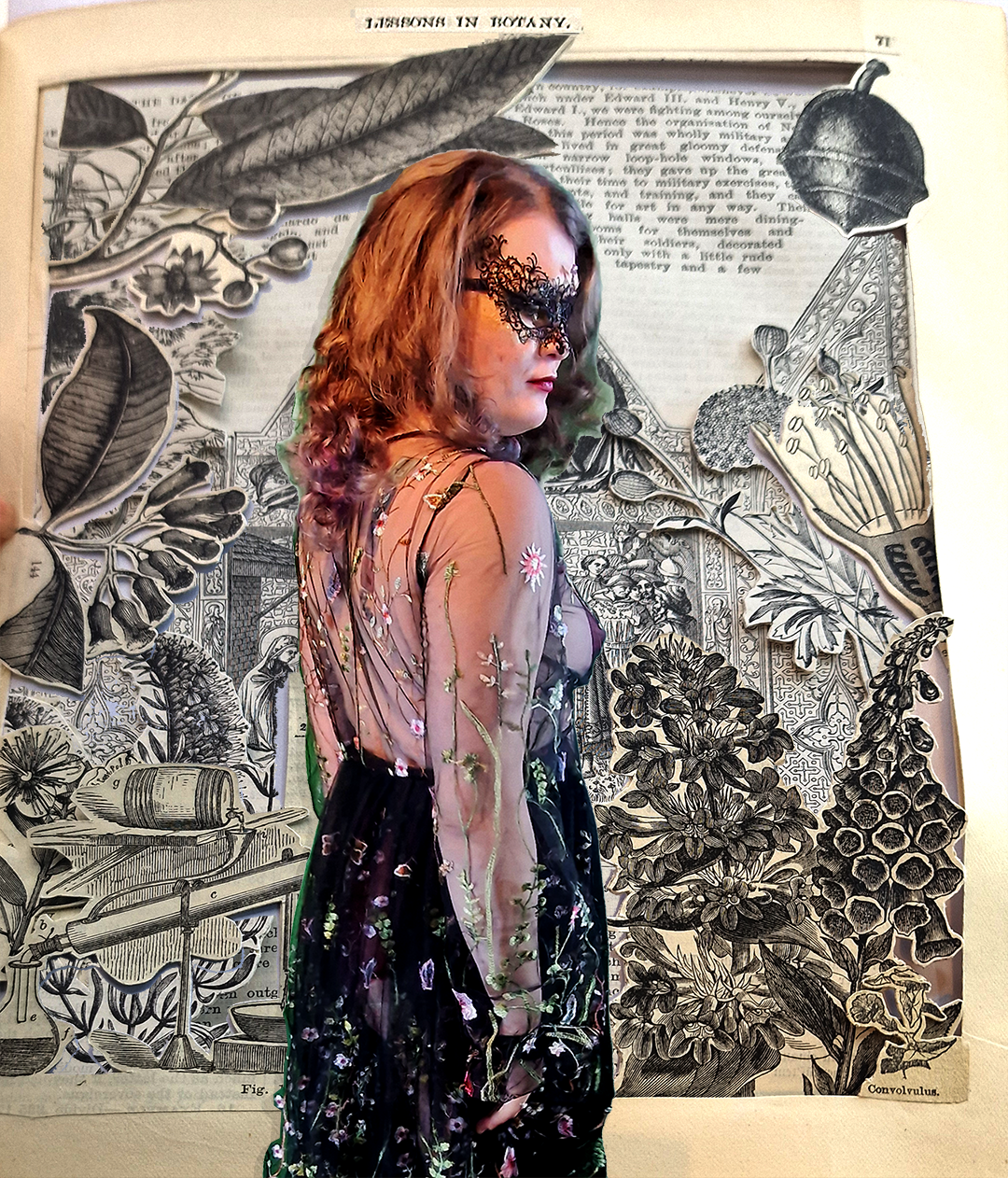 The Boann Project: Embroidered Black Tulle Robe